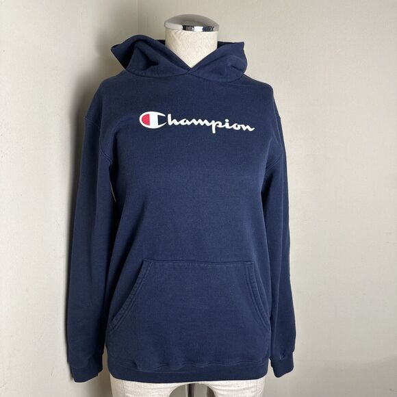 Authentic ECO Youth Champion Navy Blue Hoodie Pullover Youth Large EUC - Picture 1 of 8